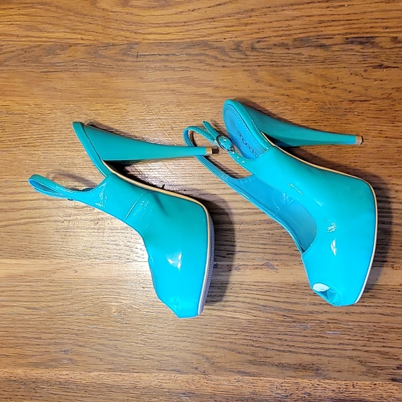 Shoedazzle sz 6 teal heels - Picture 2 of 6